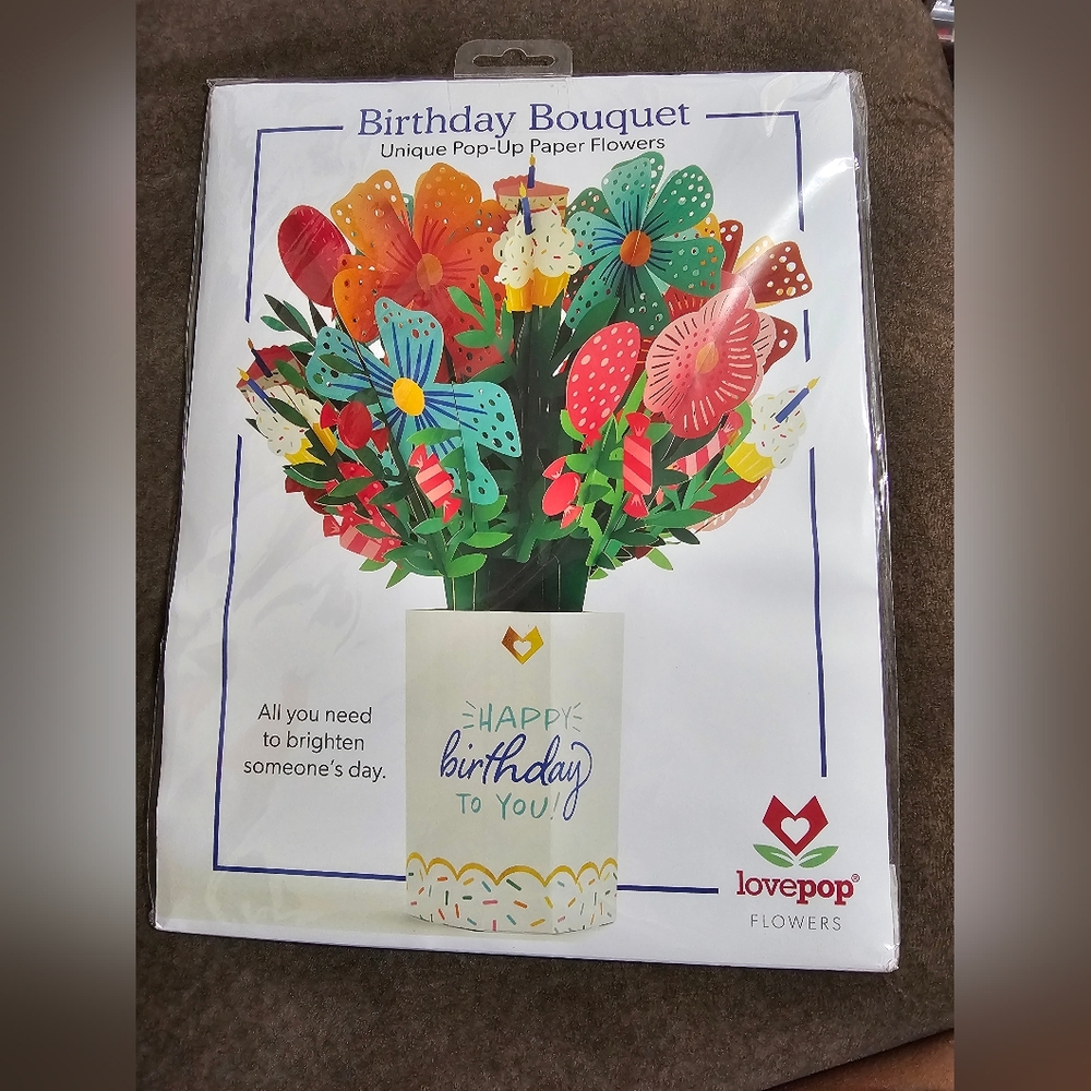 Love Pop-Up Birthday Card with Vibrant Flowers